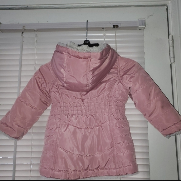 DKNY Pink Puffer Reversible Jacket Toddler 18 - Picture 3 of 11